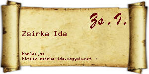 Zsirka Ida névjegykártya